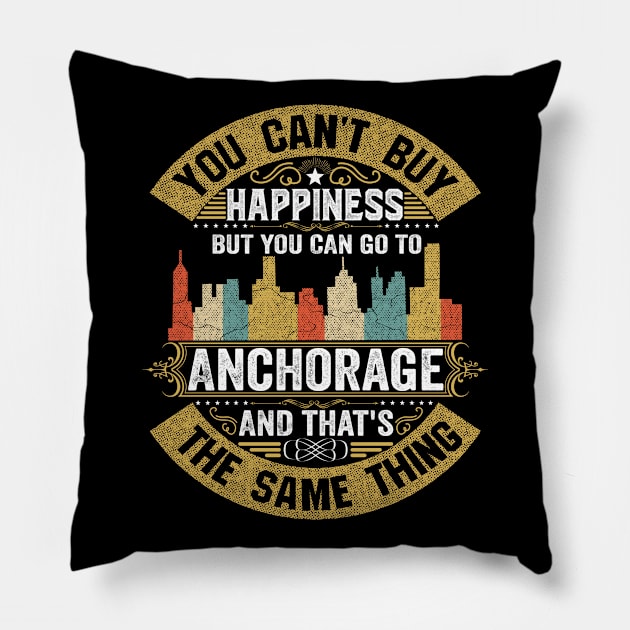 USA City Anchorage City T-Shirt I Love Anchorage Flag Alaska State Home City Anchorage Map Native American USA Flag Pillow by BestSellerDesign