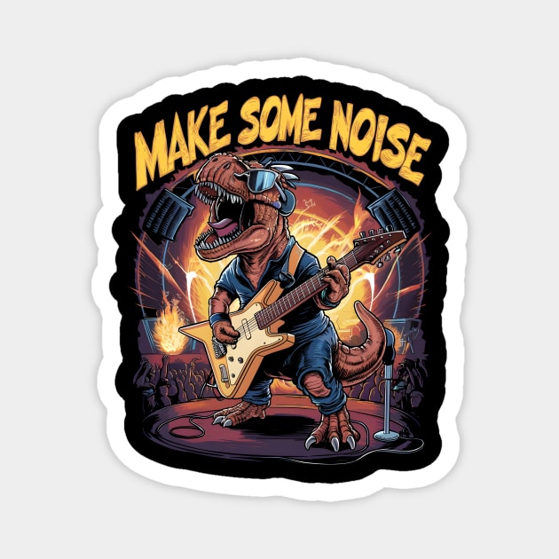 Rock 'n' Roar: T-Rex Guitarist Magnet by ShopFusion