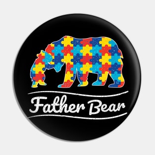 Father Autism Bear Fathers Day Pin