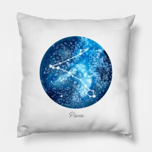 Pisces Constellation | Star Sign | Watercolor Pillow