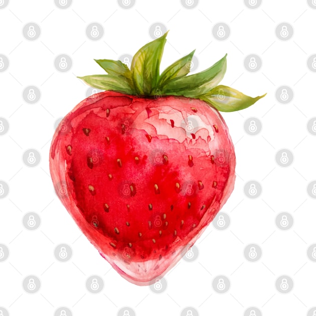 Strawberry Food Art by Pixel Poetry