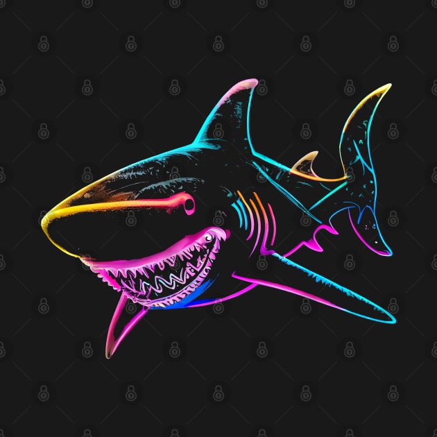 Shark Teeth Smile Neon by Tellingmoon