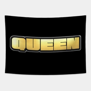 Shiny black and Gold QUEEN word ver1 Tapestry