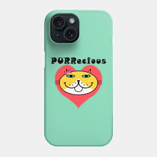 PURRecious - yellow Phone Case