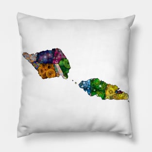 Spirograph Patterned Samoa Administrative Divisions Map Pillow