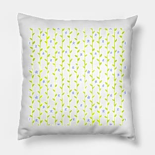 Watercolor Floral Vines Pattern - Periwinkle & Chartreuse - Transparent Pillow