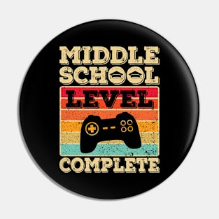 Middle School Graduation Boys Level Complete Graduate Pin