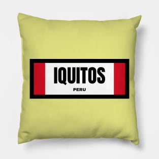 Iquitos City in Peruvian Flag Pillow