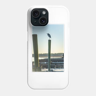 Great Blue Heron on a fishing dock 2 Phone Case