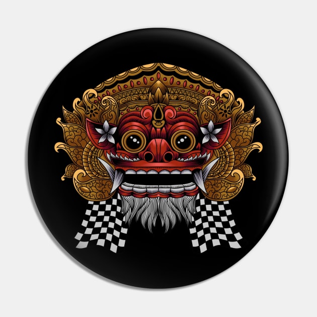 Balinese Mask Pin by KINNFUL