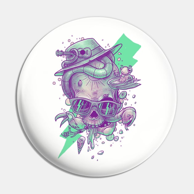 Bleak Summer Skullin' Pin by Demented