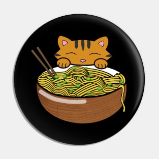 Cute Tiger Eating Ramen Noodles Pin