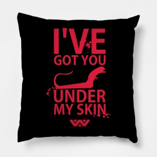 Under my skin red Pillow