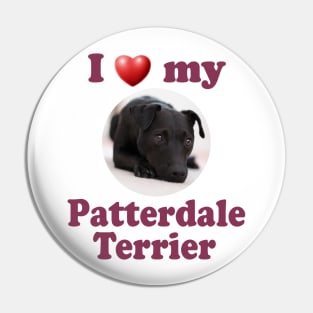 I Love My Patterdale Terrier Pin