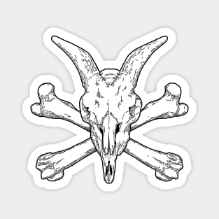 Goat Skull and Bones Magnet