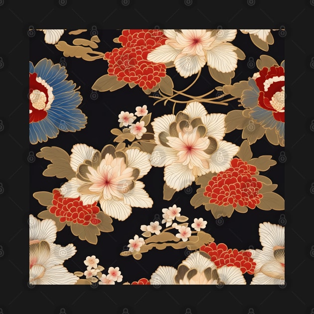 Floral Kimono Textile Pattern by craftydesigns
