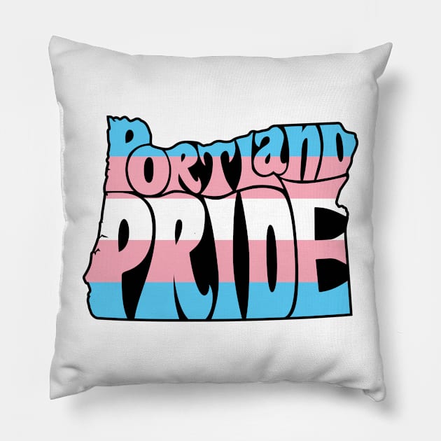 Portland Pride Festival - Trans - Oregon Silhouette Pillow by LaLunaWinters