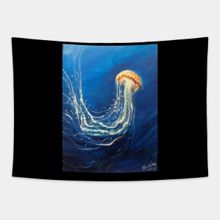 Jellyfish in the Deep Blue Sea Tapestry