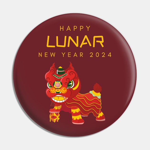 Lunar New Year 2024 The Year Of Dragon 2024 Men Women Kids Pin by AimArtStudio