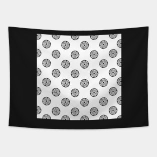 Regular Mandala Pattern in Black and White Tapestry