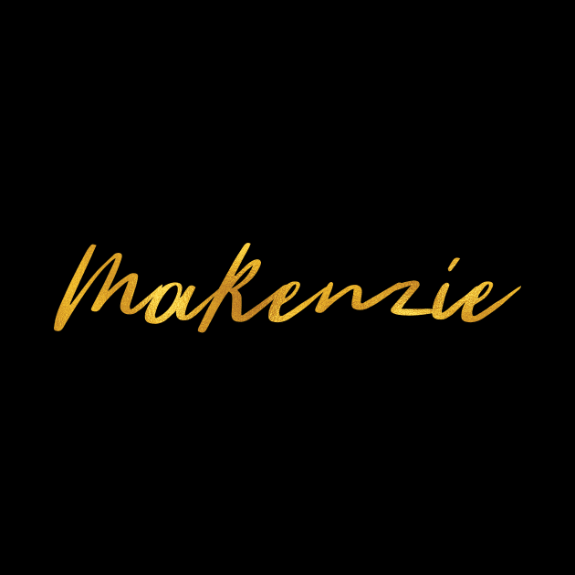 Makenzie Name Hand Lettering in Faux Gold Letters by Pixel On Fire