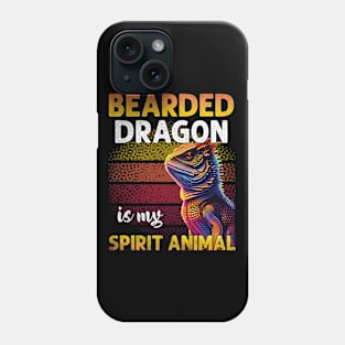 Bearded Dragon Is My Spirit Animal Retro Lizard Lover Phone Case