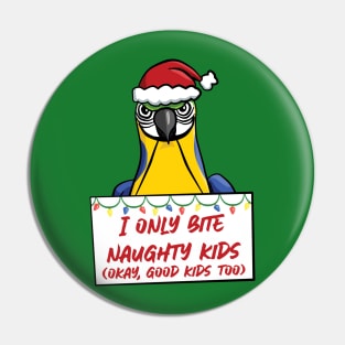 Only Bite Naughty Kids Blue & Gold Macaw Pin