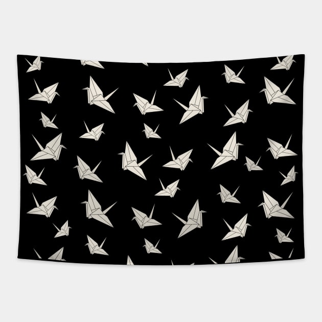 Paper Cranes Pattern Tapestry by valentinahramov
