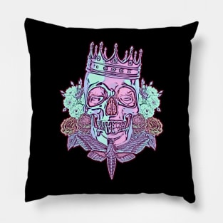 Pastel Skull And Roses Pillow