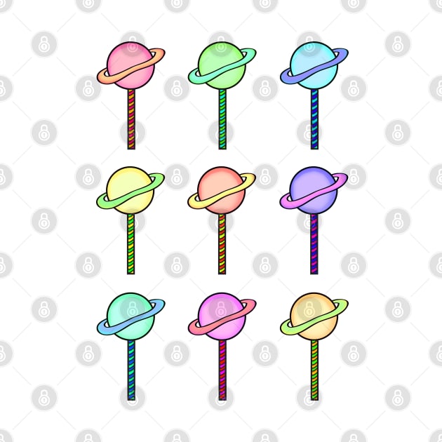 Pastel Planet Lollies by JadeGair