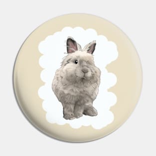 Cloud Rabbit White Lion Head _ Bunniesmee Pin