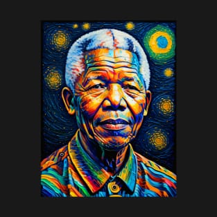 Nelson Mandela in starry night T-Shirt