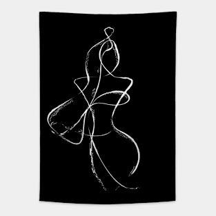 Abstract Woman Sketch Tapestry