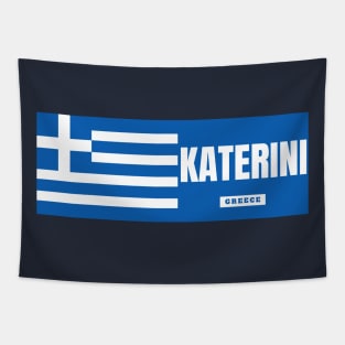 Katerini City with Greek Flag Tapestry