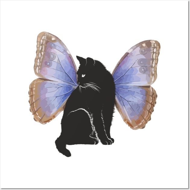 Animal Picture Posters Cats, Cat Butterfly Wall Poster