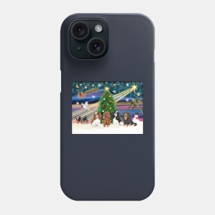 "Christmas Magic" with Four Cavalier King Charles Spaniels Phone Case