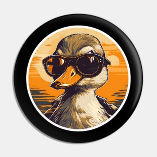 Duck with Sun Glasses Pin