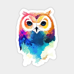 Owl Bird Wild Nature Animal Colors Paint Magnet