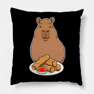 Capybara Spring Rolls Pillow