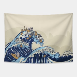 The Great Kitty Wave Off Kanagawa Tapestry