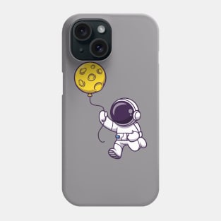 Astronaut Holding Moon Balloon Cartoon Phone Case