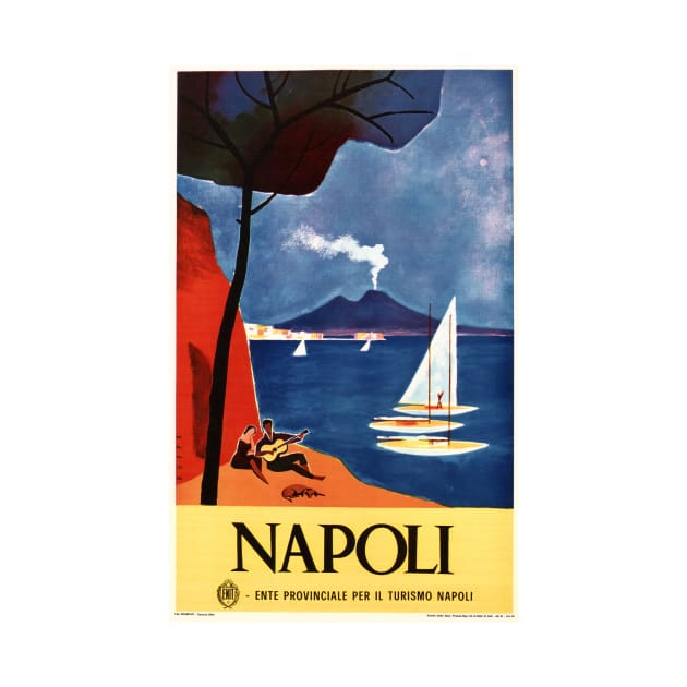 NAPOLI ITALY Naples Seaside Beach Tourism Advertisement Vintage Italian by vintageposters