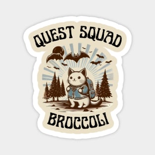 Quest Squad Broccoli Hiking Cat Vintage Magnet