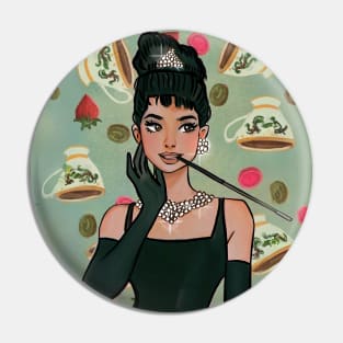 Glamorous lady in black dress Pin