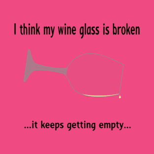 Broken wine glass - white wine for light bg T-Shirt