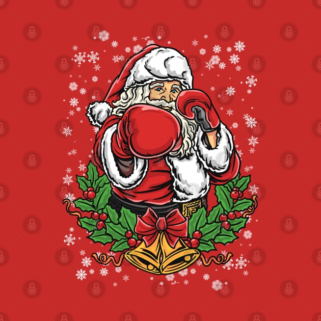 Christmas Santa Claus Boxer Boxing by E