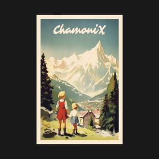 Chamonix, Mont Blan, Ski Poster T-Shirt