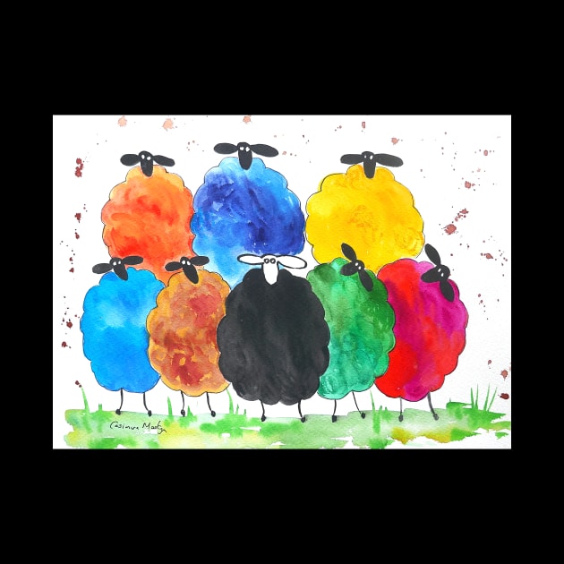 Quirky Colourful Sheep by Casimirasquirkyart