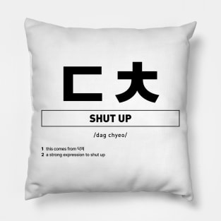 ㄷㅊ Shut Up in Korean Slang Pillow