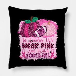 Leopard Football Pink Ribbon Breast Cancer Awareness Support Pillow